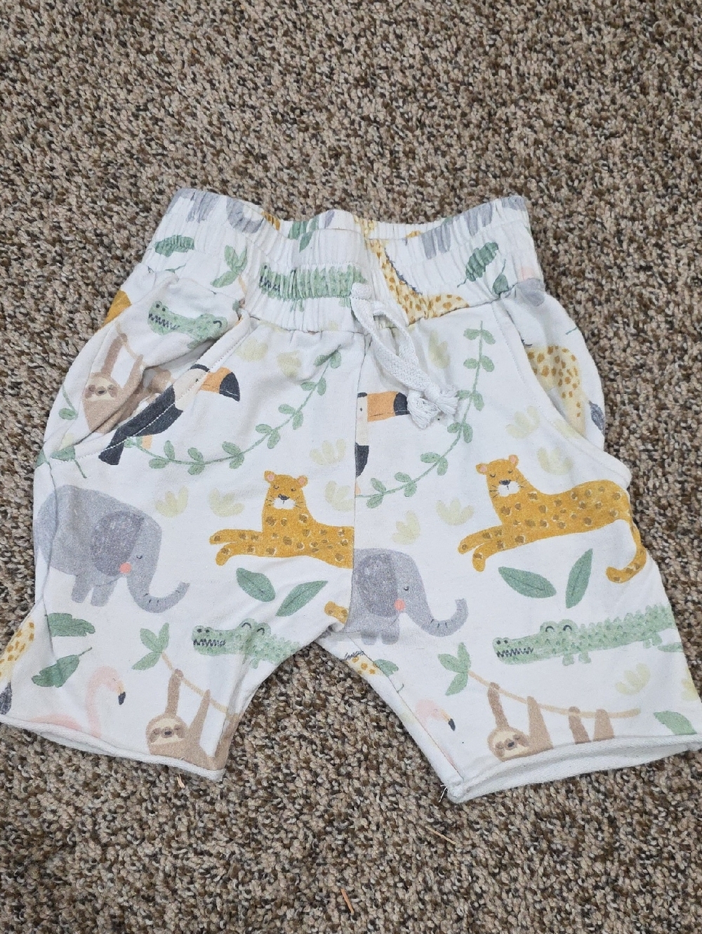 White Animal Print Kids Shorts